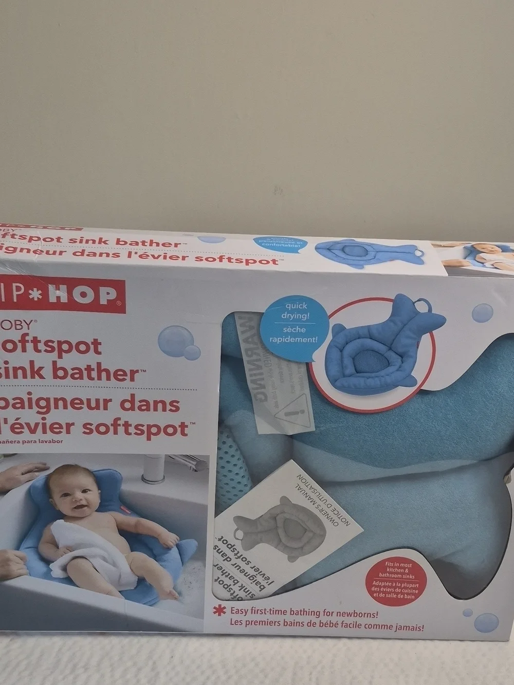Skip Hop Moby SoftSpot Sink Bather Bath Support Cushion, Blue 0-6m